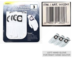 K.S Left Hand Leather Golf Glove For Right Hand Golfer 3-PK, S #1412241 OPEN BOX - £13.14 GBP