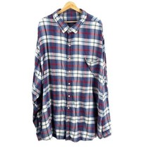 Vineyard Vines Mens Shirt Blue Plaid Pattern Long Sleeves Cotton Linen 4XT - £25.34 GBP