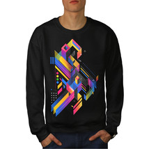 Wellcoda Abstract Maze Mens Sweatshirt, Labyrinth Casual Pullover Jumper - £24.17 GBP+