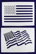 Large US Flag Stencils- 2 Pieces 14 mil Mylar-Painting /Crafts/ Templates - £32.65 GBP