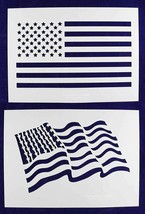 Large US Flag Stencils- 2 Pieces 14 mil Mylar-Painting /Crafts/ Templates - £32.68 GBP