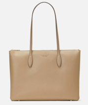New Kate Spade All Day Large Zip-Top Tote Leather Timeless Taupe with Du... - £112.85 GBP