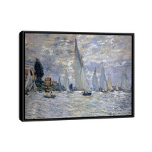 Framed The Boats Regatta at Argenteuil Claude Monet Oil Canvas Print Wal... - £22.07 GBP+