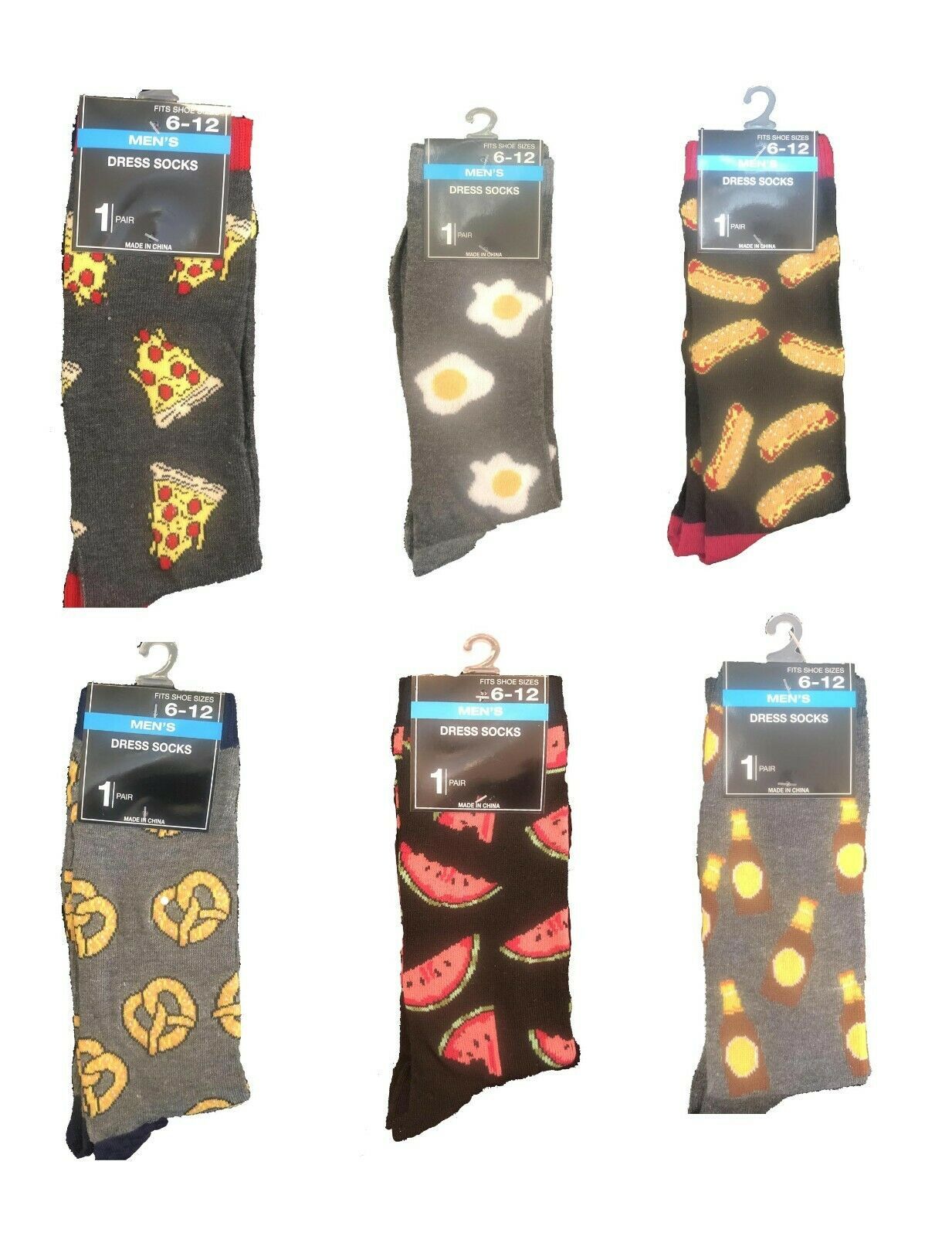 Mens Funky NEW NOVELTY SOCKS-Eggs-Beer-Pretzel-Watermelon-Food-Sour Cand... - $3.77+