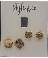 Style and Co Gold Tone 2-PC. Set Disc Stud Earrings - £10.17 GBP