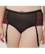 Torrid Heart Embroidered Black Mesh Cheeky Garter Panties Plus Size 3X - $19.99