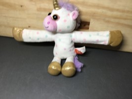 Wild Republic Huggers Plush Stuffed Pastel Dot Unicorn 9&quot; Snap Bracelet - £8.32 GBP