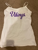 Med Minnesota Vikings All Sport Couture NFL Women&#39;s Double Camisole Tank Top NWT - £14.54 GBP