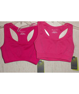 LOT OF (2) NWT WOMENS TEK GEAR WICKING low impact PINK SPORT BRAS   SIZE XS - £18.35 GBP