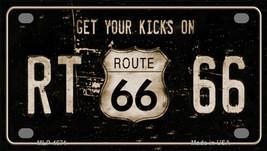 Route 66 Get Your Kicks Novelty Mini Metal License Plate Tag - £11.74 GBP