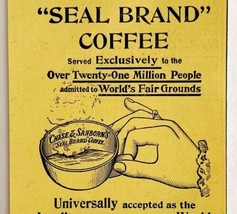 Chase &amp; Sandborn Seal Brand Coffee 1894 Advertisement Victorian Beverage... - $14.99