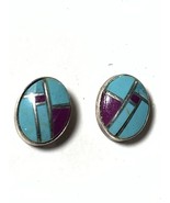 Sterling Silver Multi Stone Southwestern Stud Earrings  - $68.38 CAD