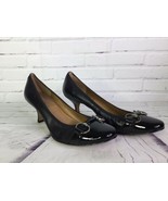 TAHARI Size 10M Misty Classic Pumps Black Leather Heels Shoes Horsebit B... - £19.32 GBP