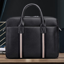 Men&#39;s Briefcase Leather Hand Bag Single-Shoulder Laptop Backpack Horizontal Larg - £60.75 GBP