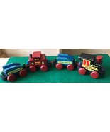 Montgomery Schoolhouse Midget Railway wooden train 4 pieces vintage Vermont - $282.14 MXN