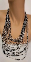 Fashion Black & White Plastic Beads ~  Necklace - £6.72 GBP