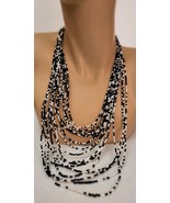 Fashion Black &amp; White Plastic Beads ~  Necklace - $11.53 CAD