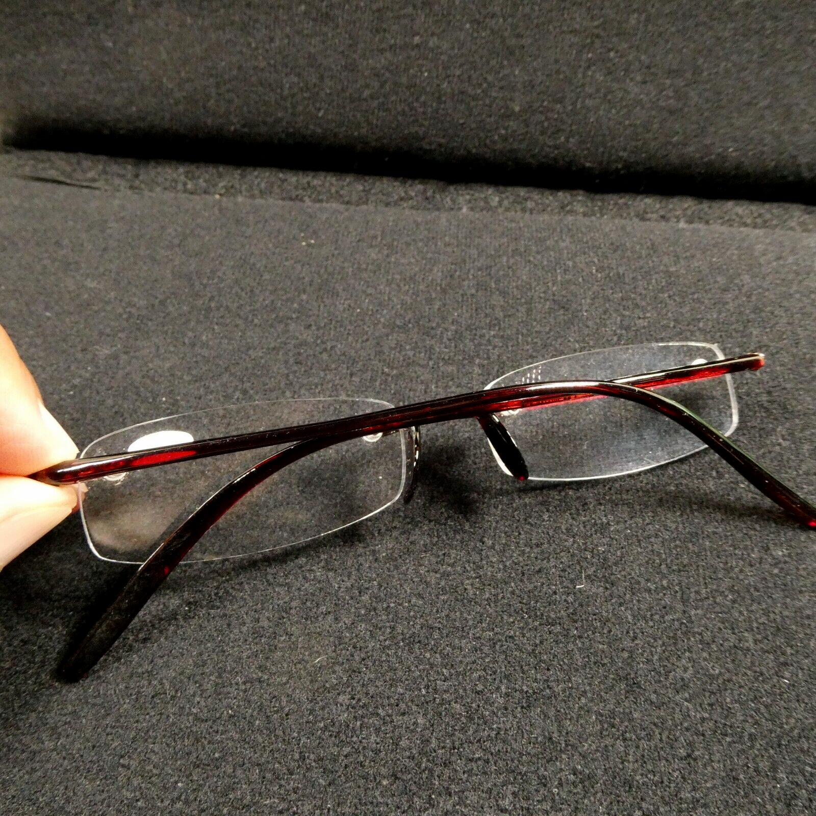 Burgundy Rectangular Rimless Reading Glasses- RE0789 63-16-136 +1.00 - $5.18