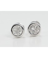 18k White Gold Princess Diamond Round Earrings (0.78 Ct G-H SI1 Clarity) - $1,756.35