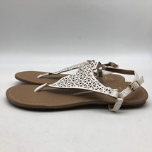 New Directions Sandals Women’s Size 10 Thong Perforated Flat Cassia Tan Cut Out - £10.37 GBP