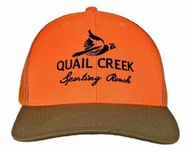 QUAIL CREEK SPORTING RANCH Orange Snapback HAT Bird Hunting Orange Cap - £21.29 GBP