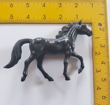 Black Horse Figurine Hard Plastic Unbranded 3.5&quot; Tall 5.25&quot; Long - £5.46 GBP