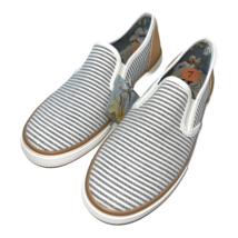 Margaritaville Womens Blue Striped Canvas Slip On Shoes Loafers Sneakers Flats - £45.41 GBP