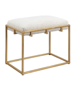 NEW Horchow Paradox 24&quot;W Gold Contemporary Coastal Mod Seat Bench Stool ... - £318.59 GBP