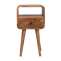 Artisan Furniture Mini Oak-ish Curved Bedside with Open Slot - $162.00