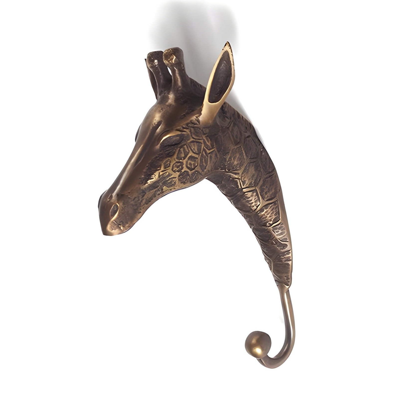 Solid Brass Clothes Hanger set 8&quot; Vintage Pants Hook GIRAFFE Strong Wall... - $100.00+