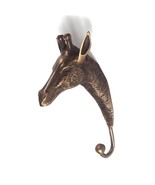 Solid Brass Clothes Hanger set 8&quot; Vintage Pants Hook GIRAFFE Strong Wall... - $140.27 CAD+