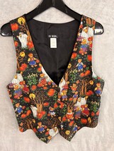 Vintage women&#39;s Halloween Vest  111 Main Pumpkin Bats Witch ghost Bears ... - $26.99