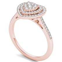 Authenticity Guarantee 
14K Rose Gold 0.33 Ct Diamond Heart Shaped Engagement... - £438.45 GBP