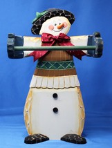 Snowman Card Holder 9.5 inches tall Christmas Wooden - £3.91 GBP