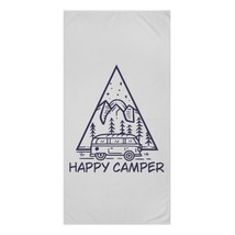 Personalized Happy Camper Beach Towel, 30&quot;x60&quot;, Mink-Cotton, Absorbent, Nature-I - £37.27 GBP