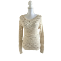 American Eagle Womens Cream Sweater Size XS Open Knit Top Light Beige - £23.09 GBP