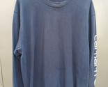 Carhartt Long Sleeve T-Shirt M Mens Blue Faded Worn Reg Fit Grunge Sleev... - $16.78