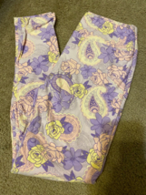 LuLaRoe OS Leggings One Size NWT Pink Medallion Fall Floral Leaves Feath... - $18.51