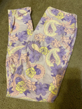 LuLaRoe OS Leggings One Size NWT Pink Medallion Fall Floral Leaves Feath... - £14.62 GBP