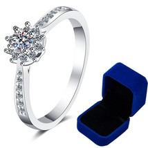 0.2CT Sunflower Moissanite Ring 14K Gold Plated Sterling Silver Wedding Band VVS - £26.28 GBP