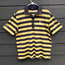 Polo Ralph Lauren Big Pony Mens Size Large Pro Fit Blue Yellow Striped S... - £25.85 GBP