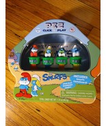 PEZ The Smurfs Click &amp; Play Collectible Tin w/ Gameboard w/ 4 Figures New - £8.69 GBP