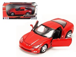 2005 Chevrolet Corvette C6 Coupe Red 1/24 Diecast Model Car by Motormax - £30.71 GBP
