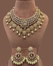 VeroniQ Trends-Bridal Gold Plated With Pearls Necklace In Polki Kundan - £358.39 GBP