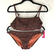 Xhilaration Womens Bikini Hipster Leopard Print Cups Orange Black Size L - £15.37 GBP