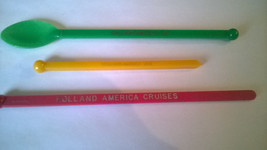 Holland American Line &amp; Cruises Swizzle Sticks Drink Stirrers Spoon Set of 3  - £7.87 GBP