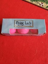 SPAULDING FLYING LADY - SLEEVE OF 3 PINK GOLF BALLS 1 on ball - $16.99
