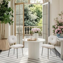 White Upholstered Dining Chairs Set of 2 - $2,478.92 MXN