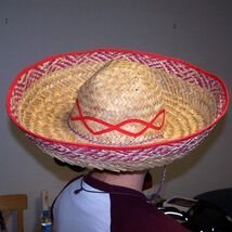 2 LARGE STRAW MEXICAN SOMBRERO HAT mexico ht47 tall cap dressup costumes... - $18.99