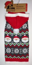 PUP CREW Dog Red Christmas Reindeer Hooded Sweater Jacket Vest Large Puppy - £9.00 GBP